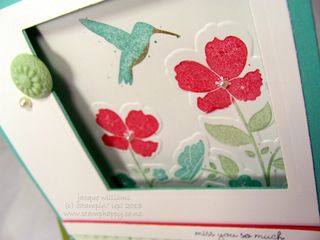 stampin up wildflower meadow bird pearls card window frame