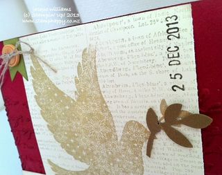Stampin up calm christmas gold vintage dove