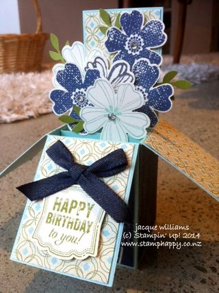 Stampin up flower shop card in a box