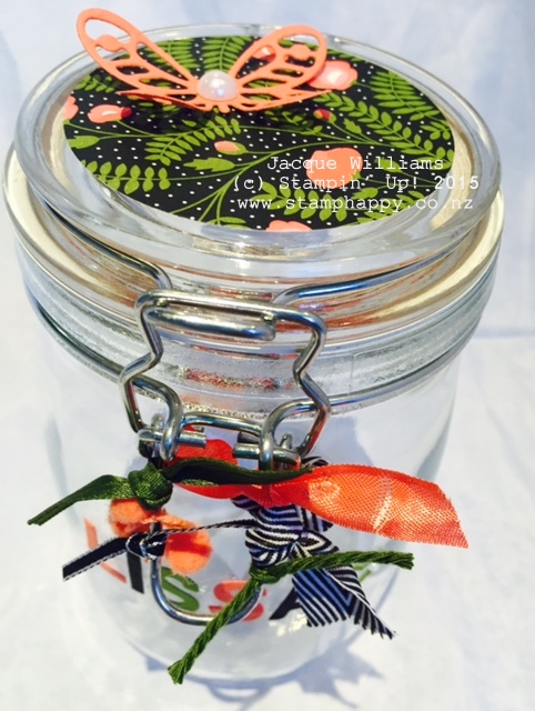 stampin up pretty petals love jar gift idea