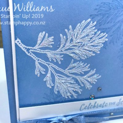 All Stars October Blog Hop – Peaceful Boughs in Seaside Spray for a Quick Christmas Card