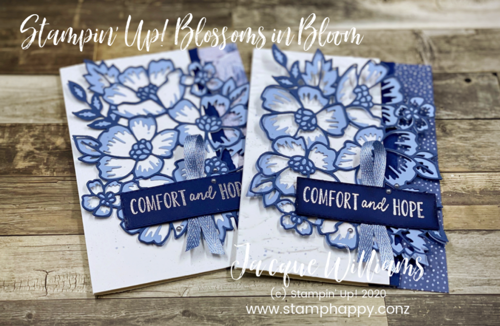 stampin up misty moonlight how does it compare to other blues blossoms in bloom sympathy card