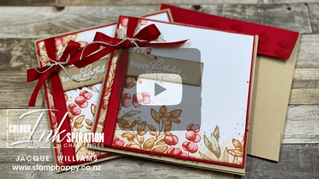 stampin up cinnamon cider forever fern color challenge quick birthday card make your own envelope 