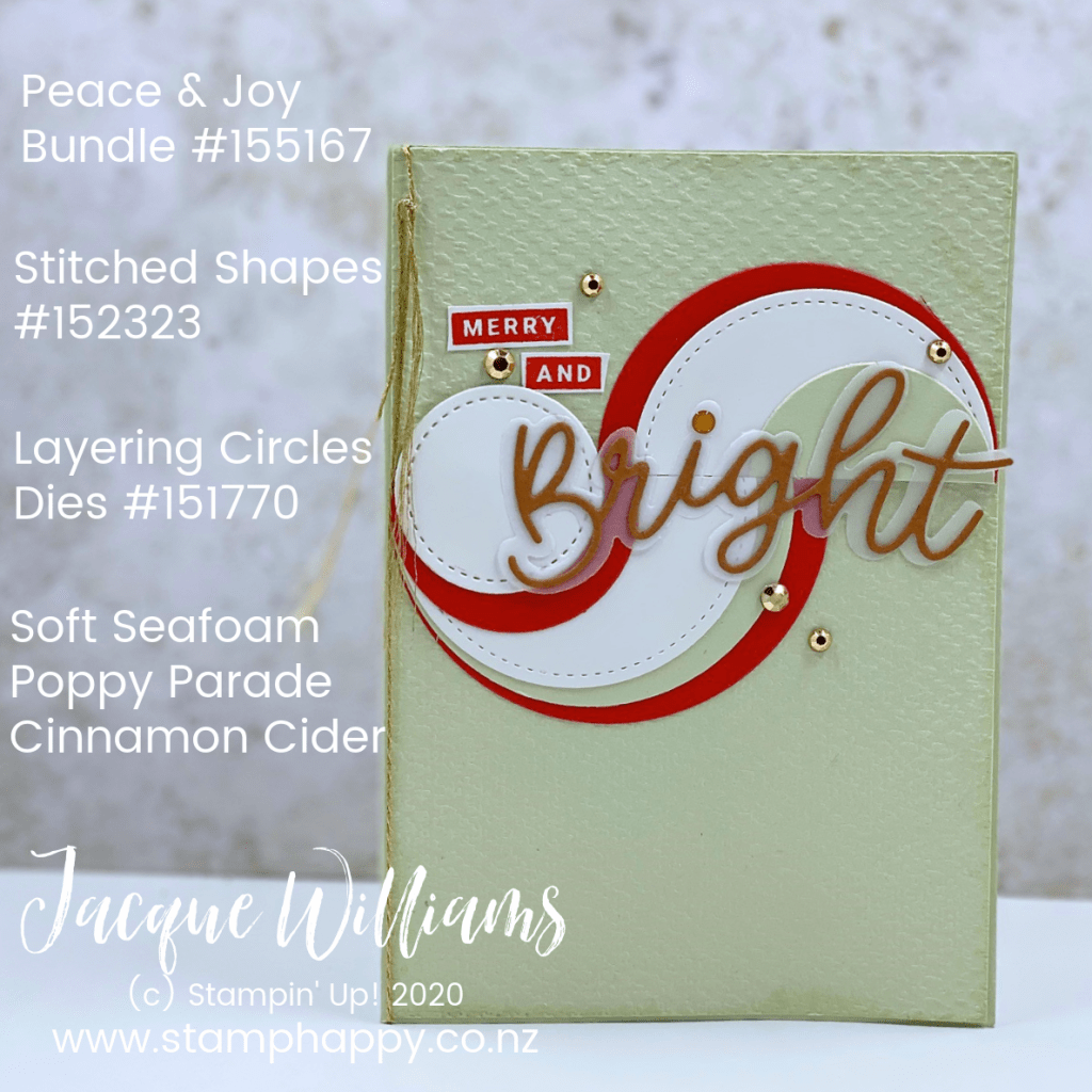 stampin up peace & joy card classes new zealand christmas card make your own cards video tutorial facebook live replay christmas card quick