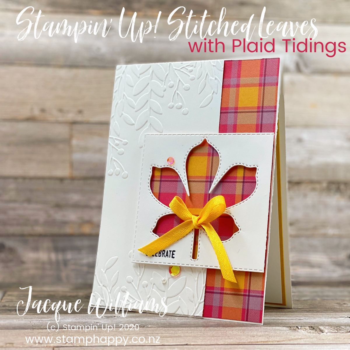 Love of Leaves with Plaid Tidings Window Card