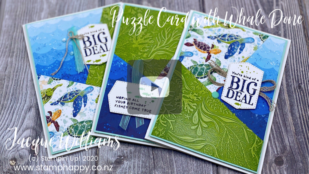 stampin up new zealand puzzle card video tutorial embossing folder technique inking embossing folder how to seabed embossing folder