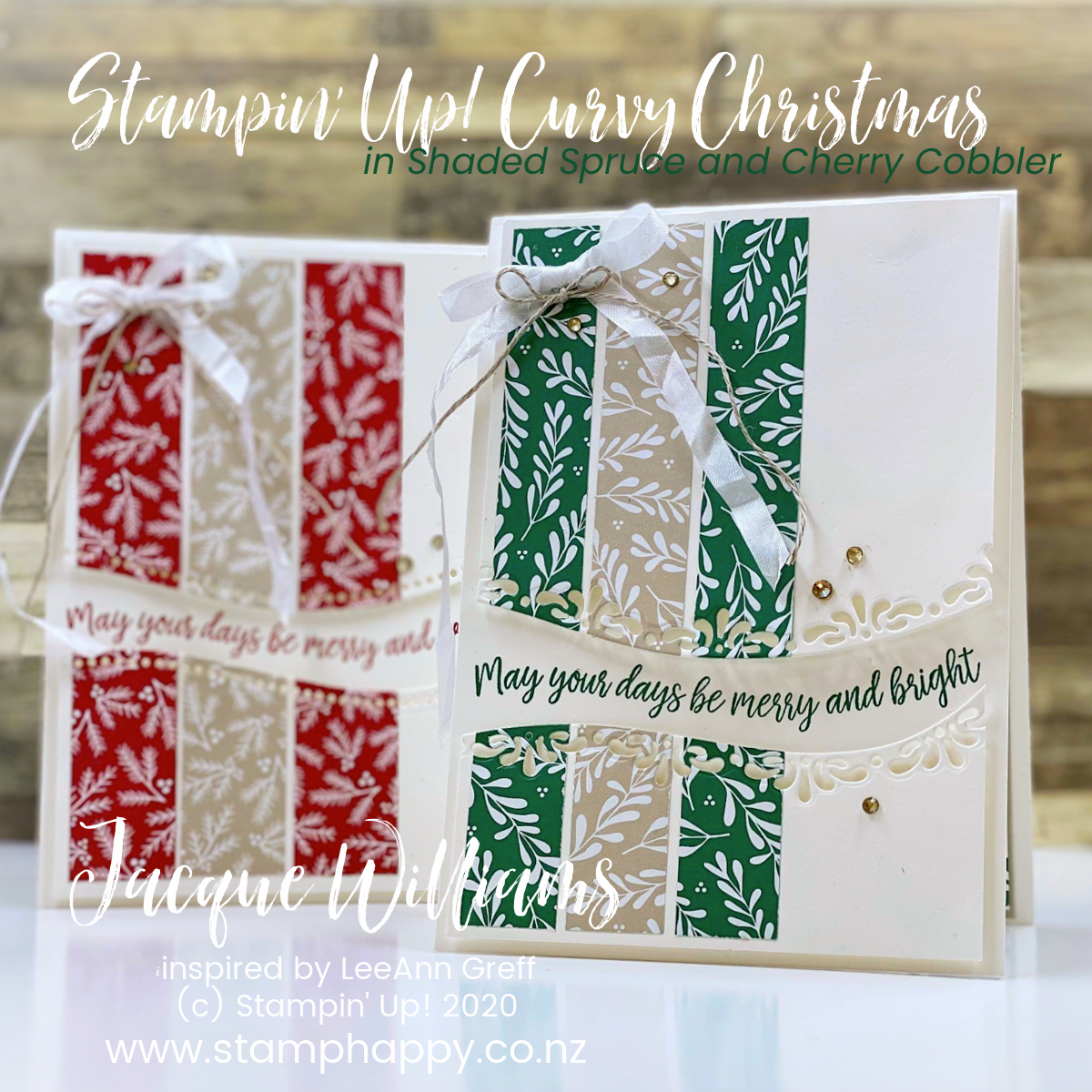 Curvy Christmas Card in Just Minutes!  Great way to Use Those Leftover Strips of Patterned Paper!