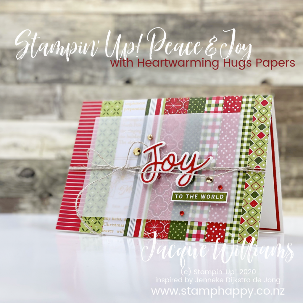 stampin up new zealand heartwarming hugs online class peace joy to the world peace on earth christmas card how do I make your own christmas card class