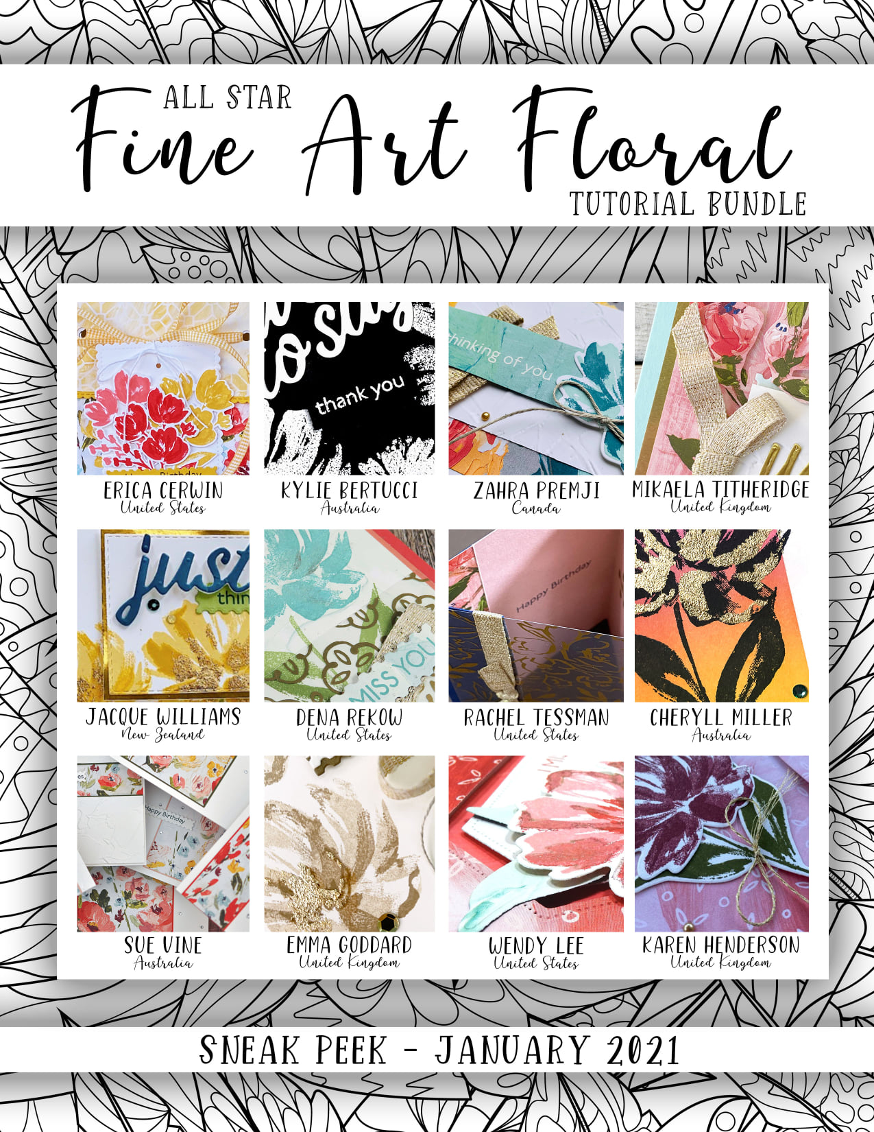 Fine Art Floral 12 Tutorial Collection Now Available!  Free with Purchase!