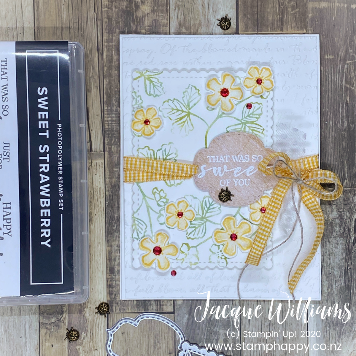 How To: The Baby Wipe Technique!  Sweet Strawberry Patch Card