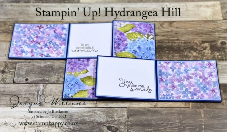 Wow! Hydrangea Hill Fun Fold Extra Special Card - Stamp Happy, Jacque ...