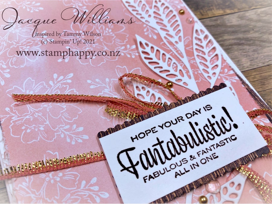 Make a beautiful card with pretty paper background and that stunning leaf or fern die from the Artistically Inked bundle.   Card making classes online and in New Zealand 