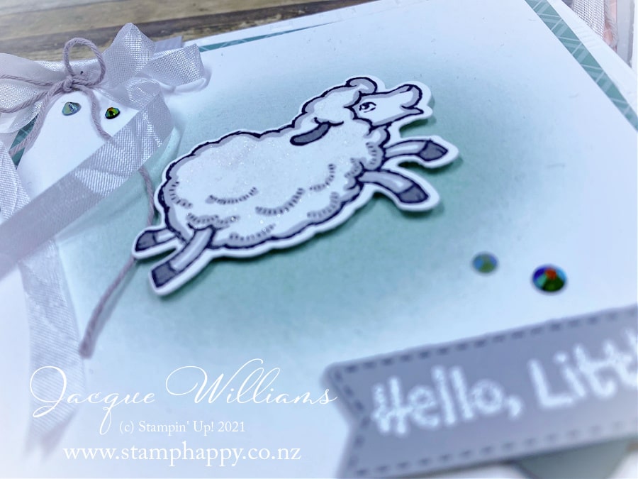 How to tie an easy double bow!  Make a cute baby card with the Counting Sheep stamp set and dies.  Cardmaking videos and classes in New Zealand