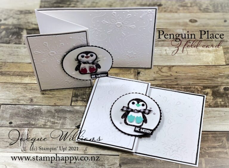 Penguin Place Easy Fun Fold Card with Video Tutorial - Stamp Happy ...