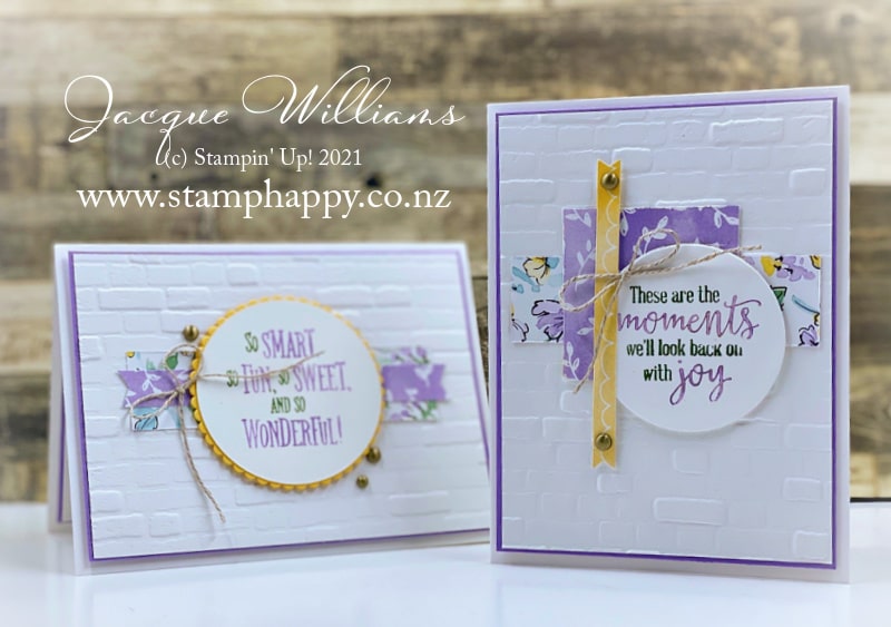 Create a fun, and a little bit different, one sheet wonder set of cards with a 6x6 piece of printed paper!  Jacque Williams, Ind. Stampin' Up! Demonstrator in New Zealand  