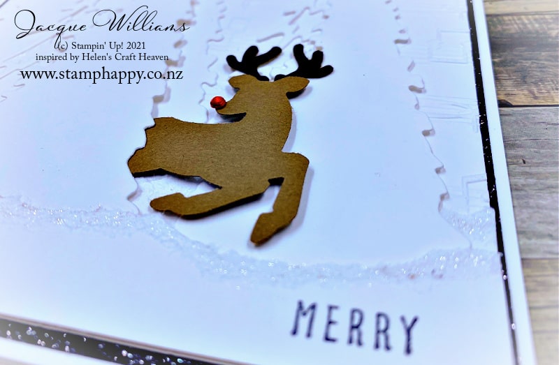 Turn your Deer Punch into Rudolph for this fun and easy Christmas card!  Join me for classes in person and online.  
