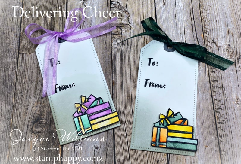 The Delivering Cheer stamp set is like paper dolls - you choose the top and bottom to create the image that suits!  Perfect for birthdays, general, and Christmas!  