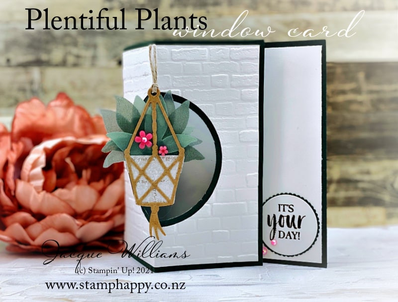 The Plentiful Plants Bundle in the Bloom Where You're Planted Suite is a great alternative to flowers!  Perfect for a get well or masculine project, or to combine with flowers you already have!   Get 12 more tutorials free with purchase!    Jacque Williams for StampHappy