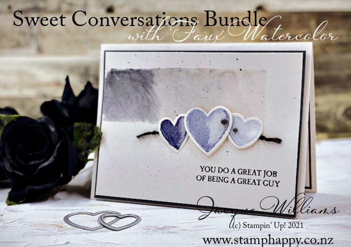 Great masculine card ideas with the Sweet Conversations bundle.  Featuring the faux watercolor technique