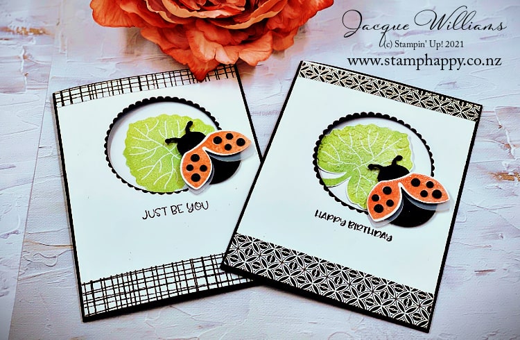 The Hello, Ladybug bundle is perfect fur cute and quick projects, like this fun window card!  with Jacque Williams 
