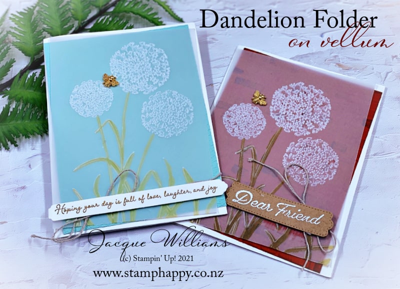 Quick Dandelion Embossing Folder on Vellum