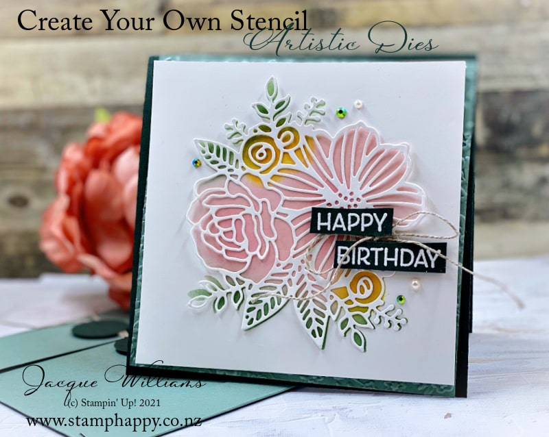 Create a gorgeous background perfectly to "color in" your intricate dies with minimal layers!  Join my online class to learn this and four other projects  