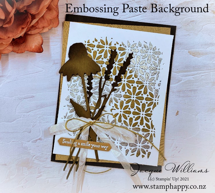 How to use embossing paste with your embossing powders for a stunning, metallic finish with Jacque Williams