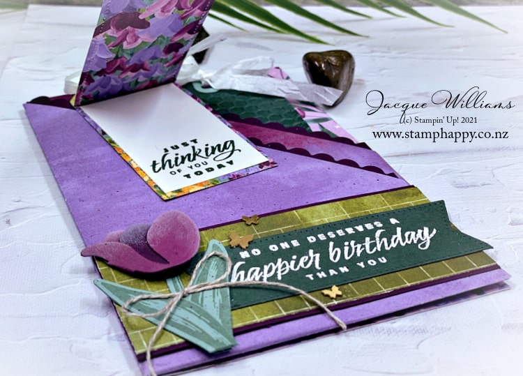 Make a super easy double pocket fold card with no measuring video tutorial with Jacque Williams 