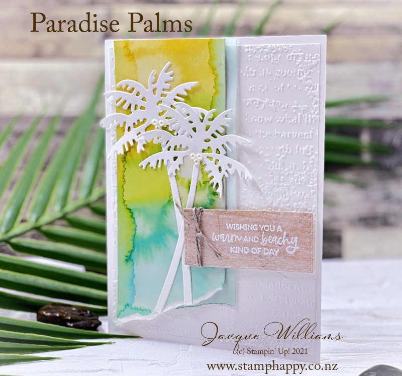 Beautiful watercolored background with paradise palms bundle for a fresh, tropical effect with jacque Williams