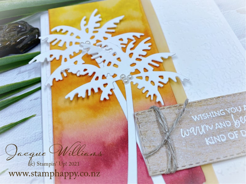 Beautiful watercolored background with paradise palms bundle for a fresh, tropical effect with jacque Williams