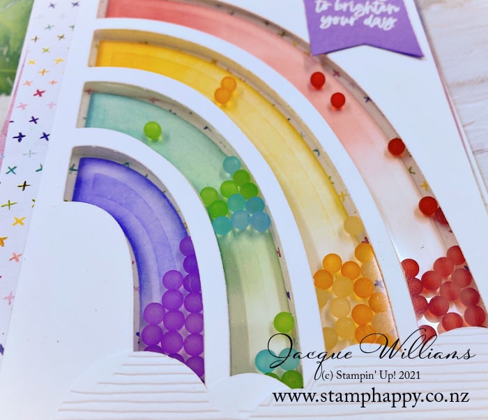 How to make an easy rainbow shaker kid's card for birthdays to brighten someone's day.   