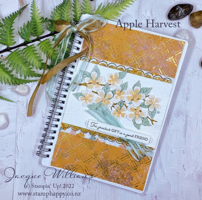 off the page, altered notebook for an easy, inexpensive, personalized gift idea. Featuring the Apple Harvest dies.  