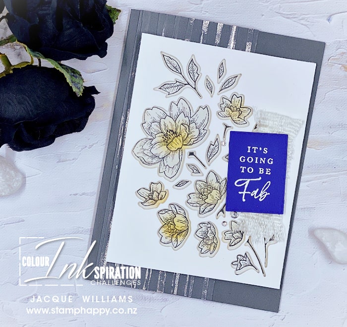 My entry for the Colour Inkspiration challenge #129 color challenge using the Abigail Rose papers and the Cottage Rose Bundle.  Inspired by the Stampin' Up! catalog