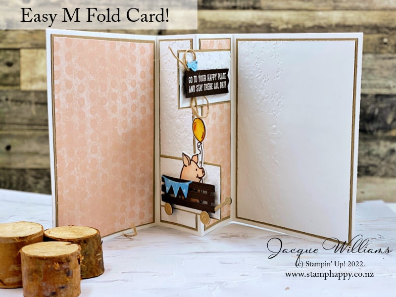 Make an easy fun fold card with the This Birthday Piggy Bundle.  Video tutorial with Jacque Williams 