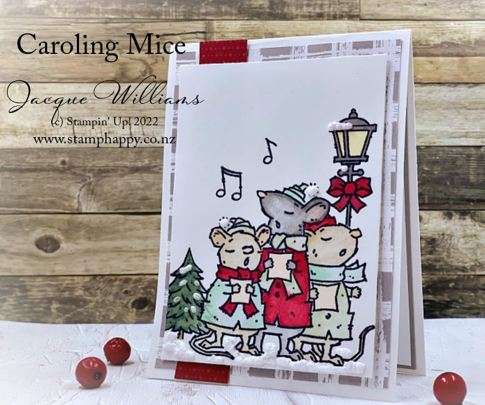 Quick and Cute Caroling Mice Christmas Card