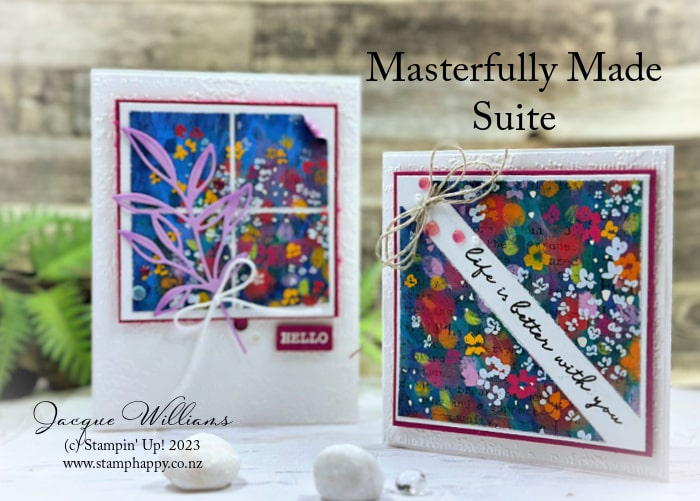 Easy 6x6 One Sheet Wonder Idea with the Masterfully Made papers and the Gorgeously Made stamp and die set.  with Jacque Williams