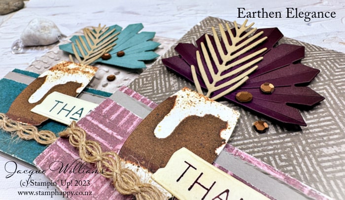 Use your 6x6 papers for a card with no waste!  Earthen Elegance and Earthen Textures Video Class Tutorial Bundle - free with purchase! 