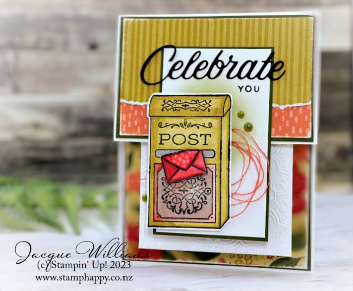 Make a cute Nested Double Opening Fun Fold Card with the Stamped with Love images and the Garden Walk papers!