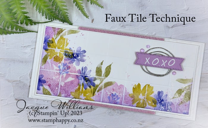 Easy Faux Tile Technique with Textured Florals