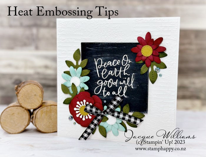 Frustrated with heat embossing?  Try these simple tips for a great result!  Featuring the Paper Florist dies and the chalkboard technique. 