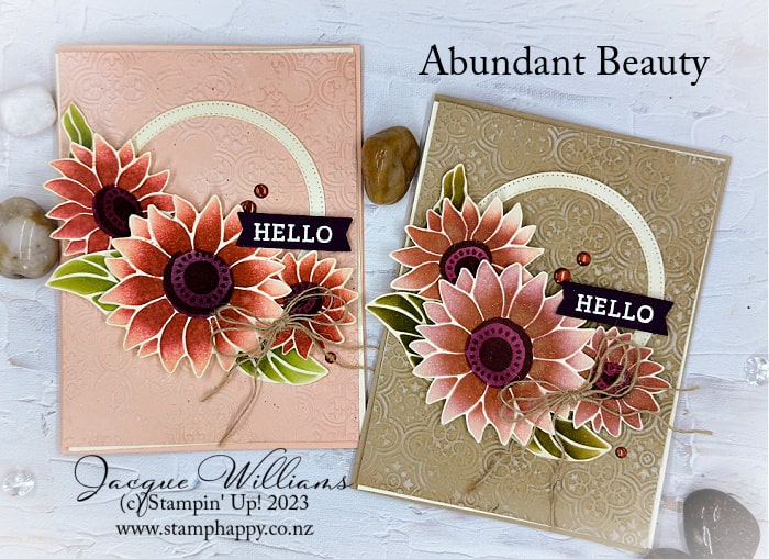 How to use the gorgeous Abundant Beauty layering masks in this rustic, vintage  sunflower card.  