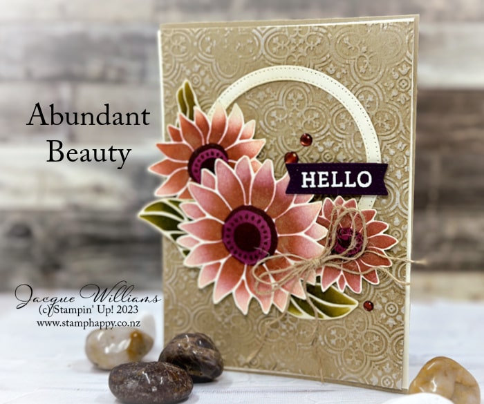 How to use the gorgeous Abundant Beauty layering masks in this rustic, vintage  sunflower card.  