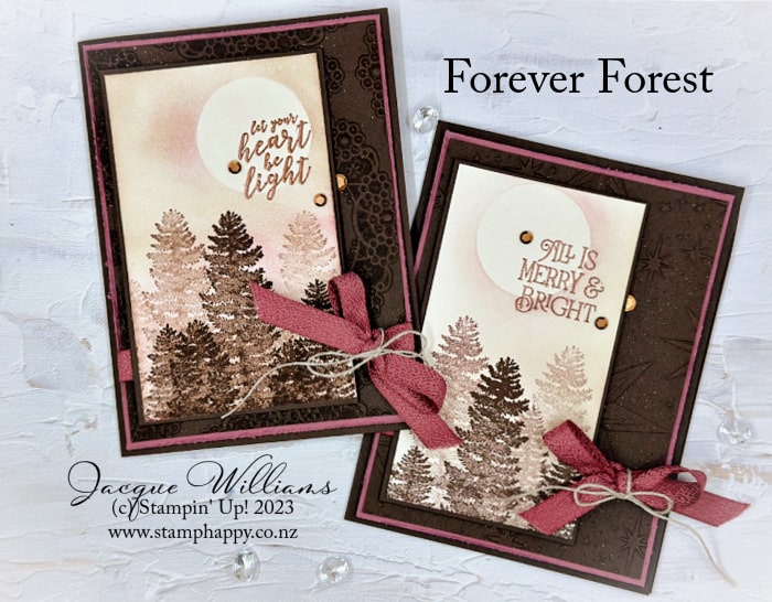 Create a gorgeous vintage style Christmas card with the Forever Forest stamp set and a super simple masking technique! with Jacque Williams
