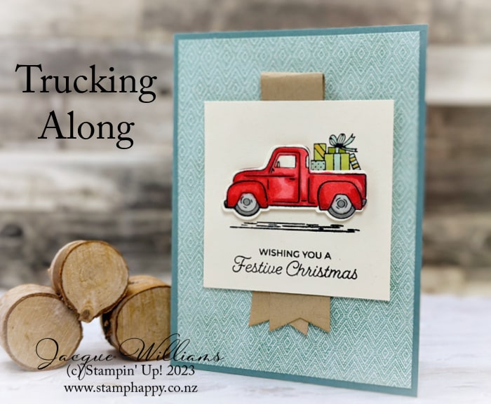 One of my favorite things to do when crafting is take a great simple idea, and then step it up.  It's fun to keep the concept the same, but add layers and details.  Plus, I really LOVE the Trucking Along bundle.