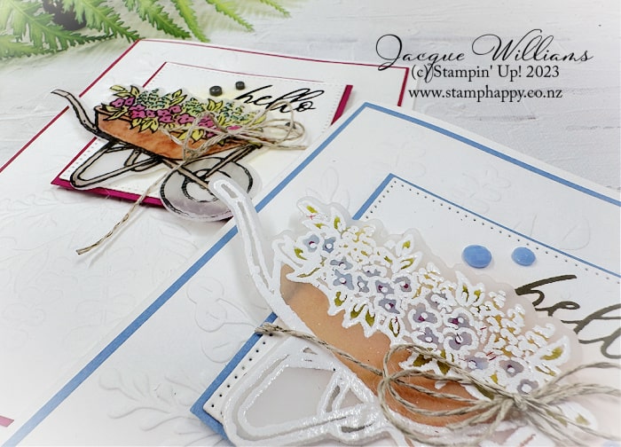 Showcasing one way to stamp and color on vellum for a soft, muted effect.  I'll be using the Garden Meadow bundle for this clean and simple card. 