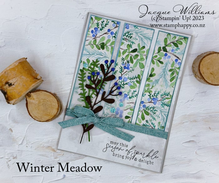 Great card template when you're stuck for ideas or need a card in a hurry!  Featuring the Winter Meadow Suite and the Magical Meadow Bundle. 