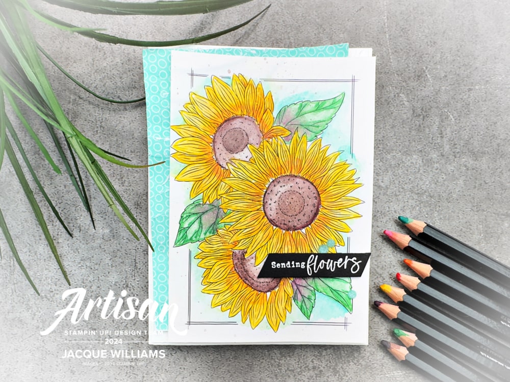 Watercolor Pencils: Nature’s Paintings Sunflower Card