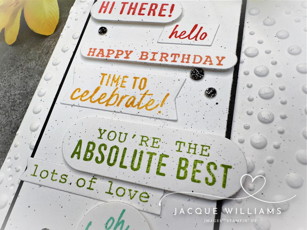 Create a gorgeous card with just the More Messages bundle as your main image!  Create a custom color combination and saying to suit every occasion.  with Jacque Williams - StampHappy.  Classes in New Zealand