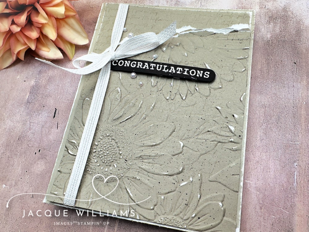 Sunflower Embossing Folder with Elements of Text