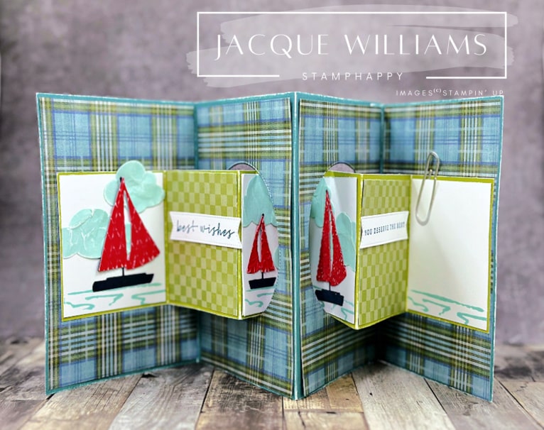 Sunrise Sailing Interlocking Accordion Fun Fold Card – Free Template